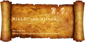 Miklóska Vitold névjegykártya